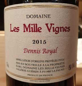 Les Mille Vignes Dennis Royal 2015 Fitou